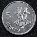 5 Cents 1996 - Salomon Islands - Rainha Elizabeth II - Flor de cunho