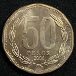 50 Pesos 2006 - Chile - FLOR DE CUNHO