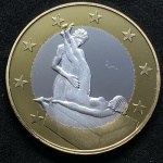 6 Euros `SEX EUROS` - Posições Eróticas - Coleção com 34 tokens - Bimetálica - FLOR DE CUNHO