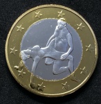 6 Euros `SEX EUROS` - Posições Eróticas - Coleção com 34 tokens - Bimetálica - FLOR DE CUNHO