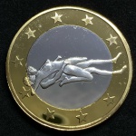 6 Euros `SEX EUROS` - Posições Eróticas - Coleção com 34 tokens - Bimetálica - FLOR DE CUNHO