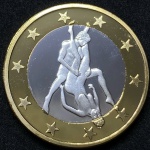6 Euros `SEX EUROS` - Posições Eróticas - Coleção com 34 tokens - Bimetálica - FLOR DE CUNHO