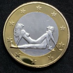 6 Euros `SEX EUROS` - Posições Eróticas - Coleção com 34 tokens - Bimetálica - FLOR DE CUNHO