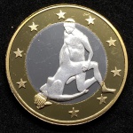 6 Euros `SEX EUROS` - Posições Eróticas - Coleção com 34 tokens - Bimetálica - FLOR DE CUNHO