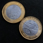 2 moedas de 1 Real FLOR DE CUNHO - 1 Real Beija-Flor e 1 Real 2022