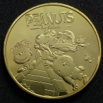 TURMA DO SNOOPY - LINUS - PEANUTS - DOURADA Colorida - Flor de cunho