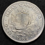 100 Escudos 1989 - Ilhas Canárias - Portugal - FLOR DE CUNHO