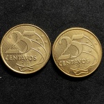 2 moedas de 25 CENTAVOS 2018 - FLOR DE CUNHO