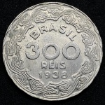 300 Réis 1938 - Getúlio Vargas - FLOR DE CUNHO
