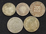 5 MOEDAS BRASILEIRAS VARIADAS