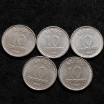 5 moedas de 10 Centavos 1986