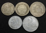 5 moedas brasileiras variadas