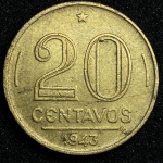 Moeda 20 Centavos 1943 - Bronze-aluminio