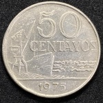 Moeda 50 Centavos 1975 - Cupro-níquel - Serrilhada