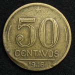 Moeda 50 Centavos 1946- Cunho quebrado