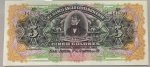 Cédula 5 Colones - 1919 - Costa Rica - FLOR DE ESTAMPA