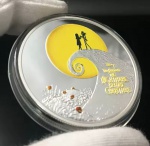 10 Dollars 2019 - O estranho mundo de Jack - Australia - PROOF - Fantasia - Rainha Elizabeth II - Flor de cunho
