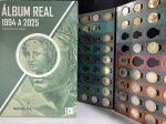 Álbum Quase Completo das moedas do Real - 1994 a 2025 - 176 Moedas -  Anos Completos até 2024 - Inclui 1 Real DIREITOS HUMANOS, JK, BC 40 anos, BC 50 anos e Beija Flor, Série completa das modalidades olímpicas e 25 Centavos FAO - Álbum Perfeito - Moedas em estado de Conservação variado - Falta apenas a Bandeira Olímpica, 50 Centavos sem o Zero e 10 Centavos FAO