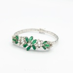 BRACELETE OURO BRANCO 18K C/TAMANHOS VARIADOS DE DE DIAMANTES 2CT E ESPERALDAS 1,4CT