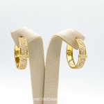 ARGOLA VIVARA OURO AMARELO18K C/ DIAMANTES 2,5CM PESO: 13,8G