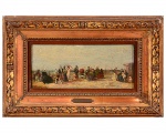 EUGÈNE BOUDIN (França-Honfleur 1824 /França-Deauville 1898) - Sur La Plage De Trouville, óleo s/ mad
