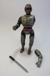 COLECIONISMO (10) - BONECO JASPION ROBOCOP anos 90. Acompanha Espada. Mede aprox. 17 cm. Necessita revisar o sistema de acionamento do braço direito - o botão de acionamento está no lugar, Também necessita colar o braço esquerdo..