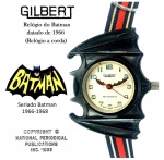 Colecionismo/Relógio de brinquedo - Batman - (JL-05) Raro relógio Infantil do Batman, da afamada Gilbert. Relógio de Manufatura Suíça. Relógio original da época (anos 60) feito sob licença e datado de 1966, referente ao seriado Batman, com Adan West e Burt Ward, com alta audiência no Brasil. Relógio em funcionamento, porém sem garantia em caso de despacho via correios ou outro transporte e sem garantias futuras. Encontra-se disponível um vídeo mostrando o funcionamento do relógio e poderá ser solicitado pelos interessados.