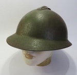 MILITARIA - CAPACETE MODELO ADRIAN, usado durante a REVOLUÇÃO CONSTITUCIONALISTA DE 1932, sem a Carneira.