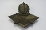 S03 - REVOLUÇÃO 1932 - RARO CINZEIRO EM BRONZE, COM O BRASÃO DE SÃO PAULO E COM OS DIZERES PRO S. PAULO FIANT EXIMIA, em excelente estado de conservação. Medidas 14,5 x 13 x 5,5 cm. Item muito raro de aparecer à venda. 