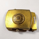 S15 - MILITARIA - FIVELA DE CINTO DA EXTINTA GUARDA CIVIL DE SÃO PAULO, fabricada em latão, com sistema de travamento do couro em perfeito funcionamento.