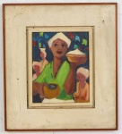 Quadro Óleo sobre tela, assinado, representando " Yaô ", medindo 21x26cm, emoldurado, medida
