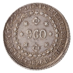 Brasil, 960 Réis, 1826R. Prata. Levy 29.66; AI P507; Lup 28T 8A (E). MBC+. Sobre 8 Reales República