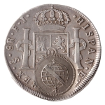 Brasil, 960 Réis, Carimbo de Minas, SD (1809). Prata. Levy CM.4.4; AI P452. MBC. Sobre 8 Reales Sant