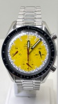 RELÓGIO OMEGA SPEEDMASTER MICHEEL SCHUMACHER 3510.12 AUTOMATIC CHRONOGRAPH YELLOW WATCH, CAIXA E PUL