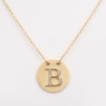 #41137 Colar com a Letra B ANIMALE (Coleção I-den-ti-ty) em Ouro Amarelo 18K com 16 Pontos de Brilha