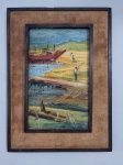 Quadro óleo sobre Eucatex  paisagem  assinatura não identificada, medindo sem a moldura 45x27cm e com a moldura 66x48cm.
