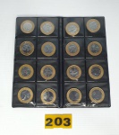 Álbum completo com as 17 moedas olímpicas brasileiras inclusive a da passagem da bandeira (moeda rara).