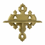 Antiga peanha em madeira revestida de dourado. Dimensões:32 cm x 24 cm x 16 cm .