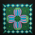 Acrílico sobre tela "geométrica ", Assinado ALESSANDRA PAES, datado 2010. Dimensões : 60 cm x 60cm.