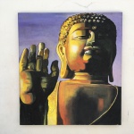 Acrílico sobre tela "BUDA" assinado . Dimensões: 100 cm x 110 cm.