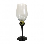 Taça de murano nas cores preto e amarelo. Dimensões: 25 cm.