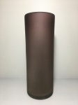 Vaso em grosso vidro fosco na cor lilás com pequenos arranhões. Dimensões: 30 cm x 10 cm.