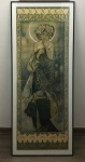 Mucha - Antiga impressão emoldurada com vidro de proteção. Dimensões: 125 cm x 52 cm. Retirada somente por transportadora.