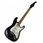 Guitarra elétrica Seizi Vision Rw - Black, Corpo: Basswood, Braço: Maple, Escala: Rosewood, 22 Trastes, 3 Captadores Single, Escudo: Branco, Ferragens: Cromadas. funcionando. Falta uma corda. Sinais de uso. Acompanha bag.