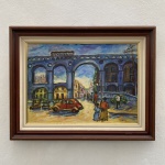 Acrílico sobre tela "Arcos da Lapa", assinado, com moldura de madeira. Dimensões: 60 cm x 80 cm aproximadamente.