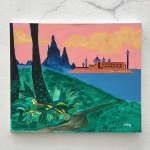 JOG - Belo acrílico sobre tela "Paisagem". Dimensões: 50 cm x 70 cm.