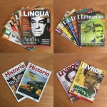 Parte de coleção com 19 revistas sobre literatura e história.