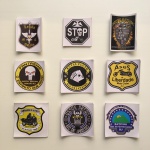 Parte de coleção com 45 adesivos de moto clube da região sudeste do Brasil. Total de  nove modelos diferentes (5 unidades de cada modelo).