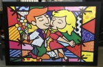 A. Martinelli - Impressão em papel de alta qualidade "O beijo", com moldura e vidro de proteção. Dimensões: 70 cm x 100 cm.