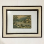 Impressao " Marinha", emoldurada. Dimensões: 51 cm x 41 cm.